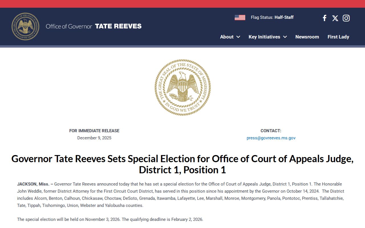 Baldwyn court docket context from Mississippi Court of Appeals election notice