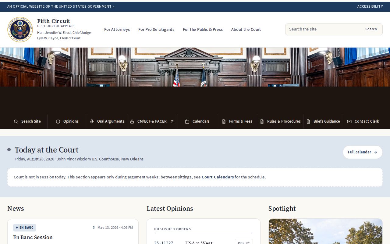 Lee County case search reference to Fifth Circuit appellate court information