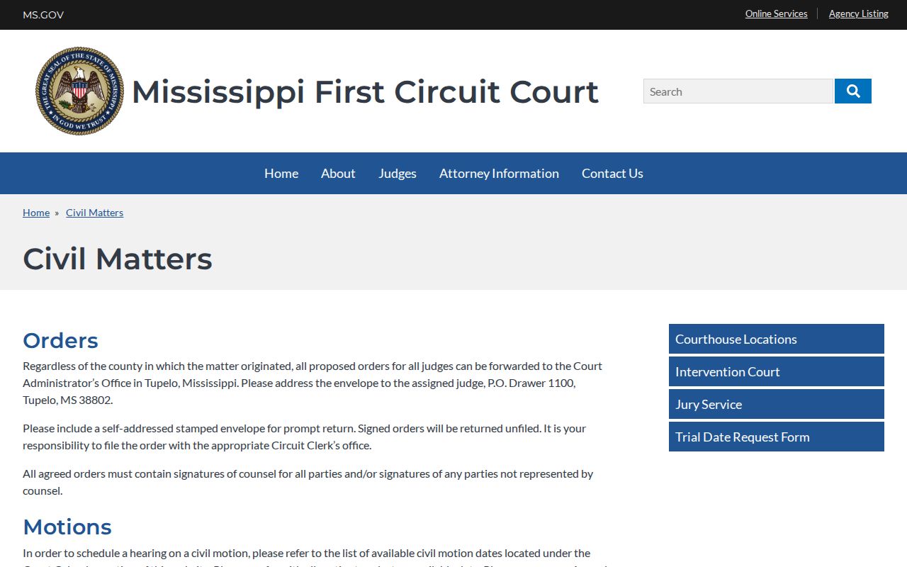 Lee County civil docket First Circuit motion and trial setting instructions