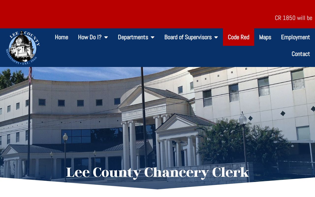 Lee County civil docket Chancery Clerk copy fee and request instructions