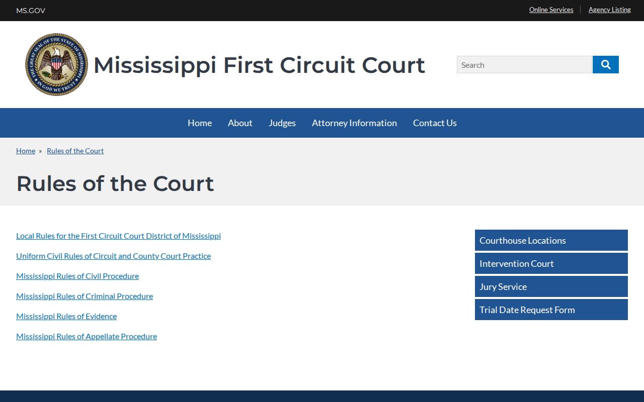 Lee County court records showing First Circuit rules resources