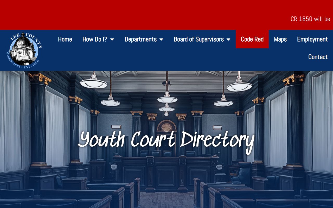 Lee County criminal docket Youth Court directory and access contact information