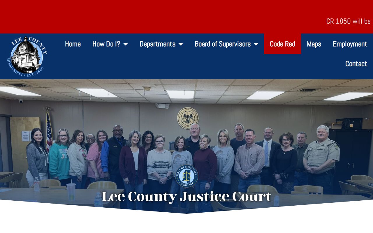 Lee County traffic court records Justice Court schedule and office information