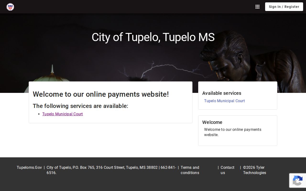 Tupelo court docket payment portal for Tupelo Municipal Court