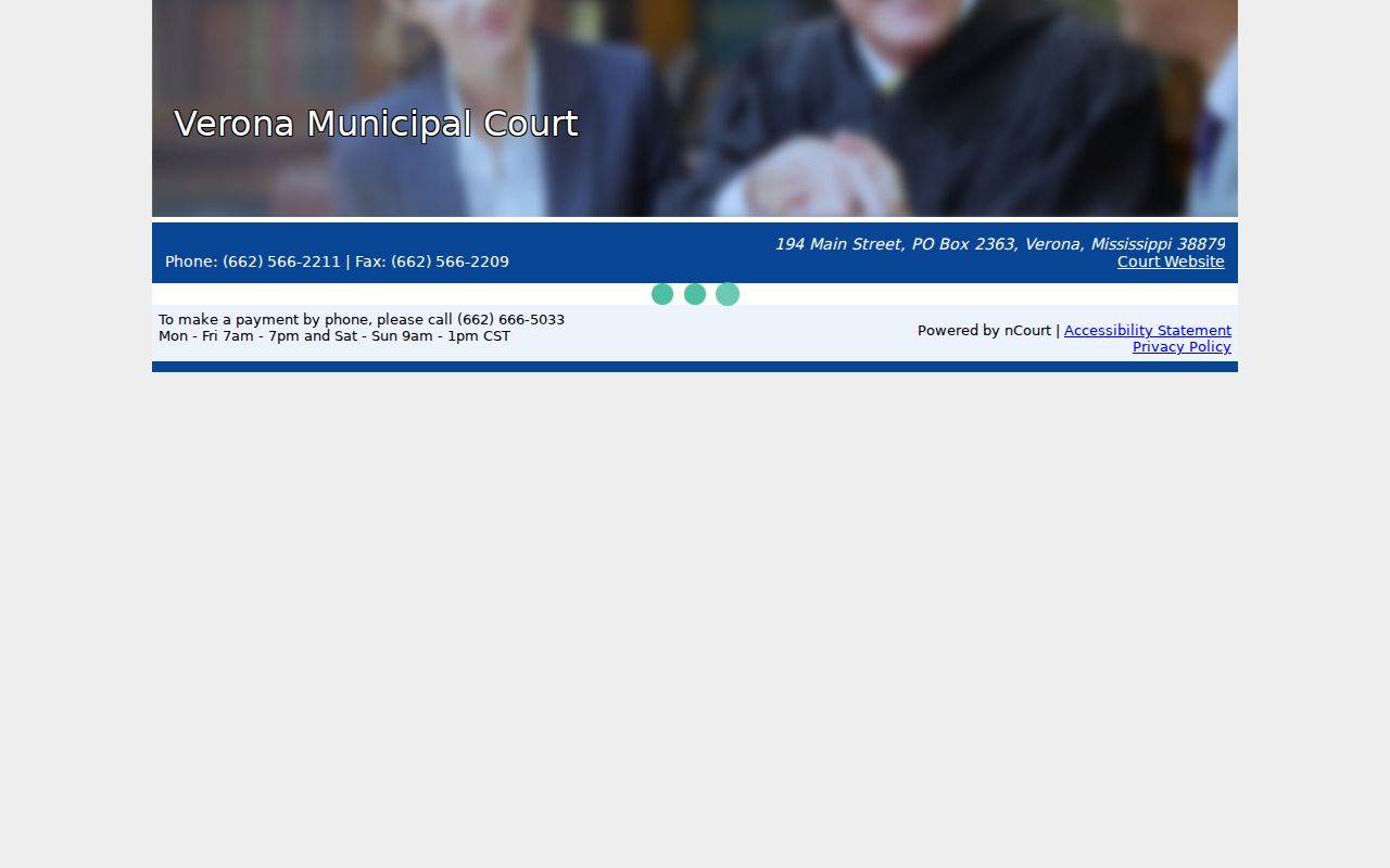 Verona court docket payment information for Verona Municipal Court